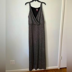 Vince Camuto Silver Gold Black Gown